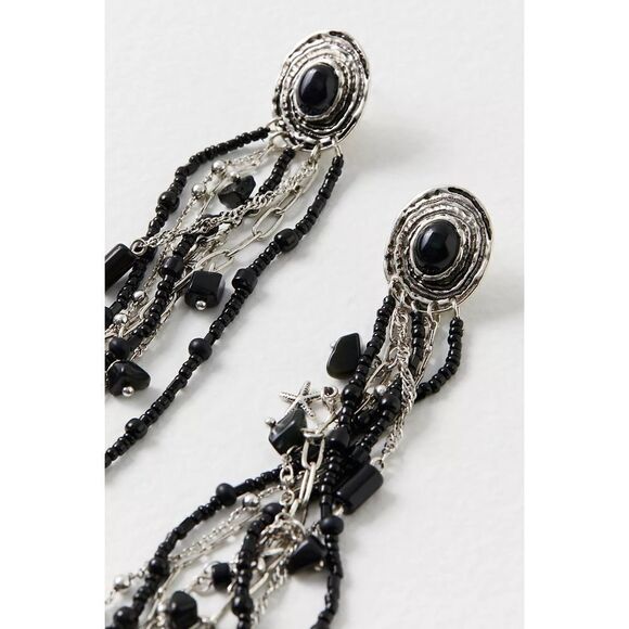 Free People Beaded Stone Embellished Dangling Earrings - Picture 1 of 4
